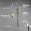 Kibi Cube Pressure Balanced 3-Function Shower System with Rough-In Valve, Brushed Gold KSF406BG